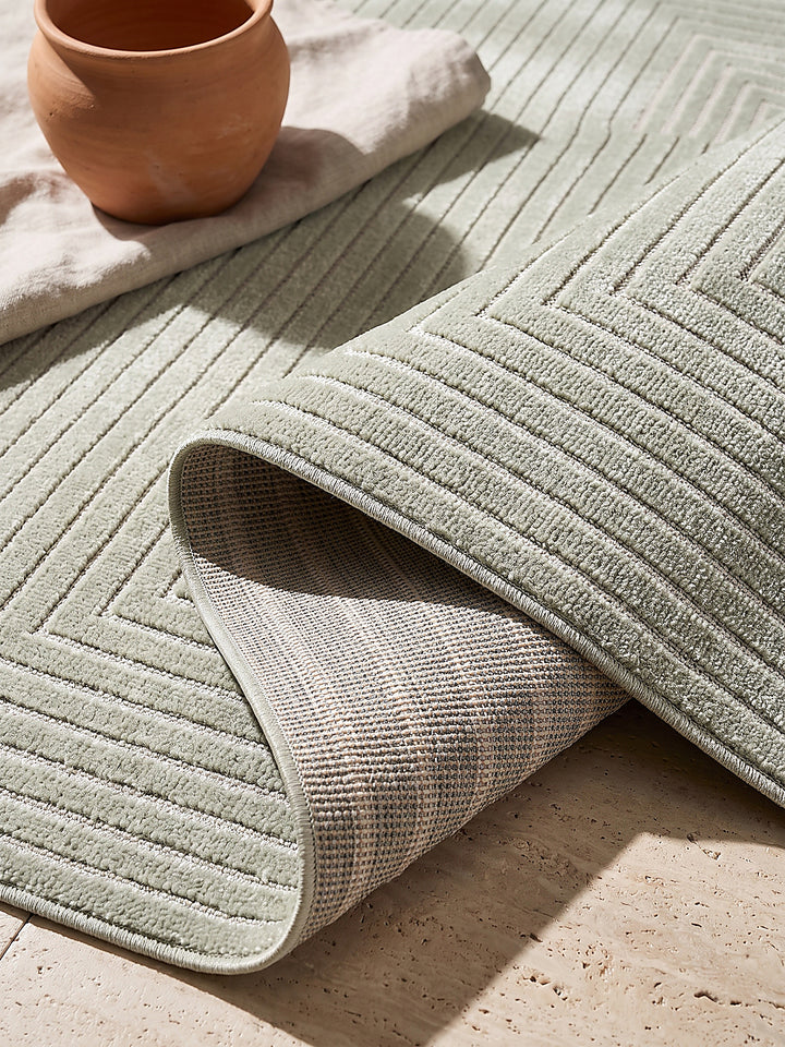 Teppich Salbeigrün rechteckig Editorial Styling_