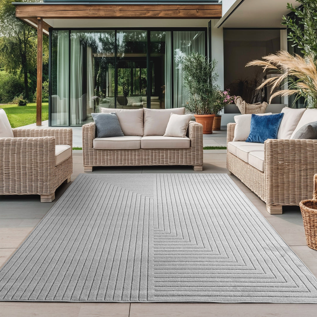 Teppich In-/Outdoor Kurzflor Skandinavisch Muster Polypropylen Terrasse_Rechteckig_