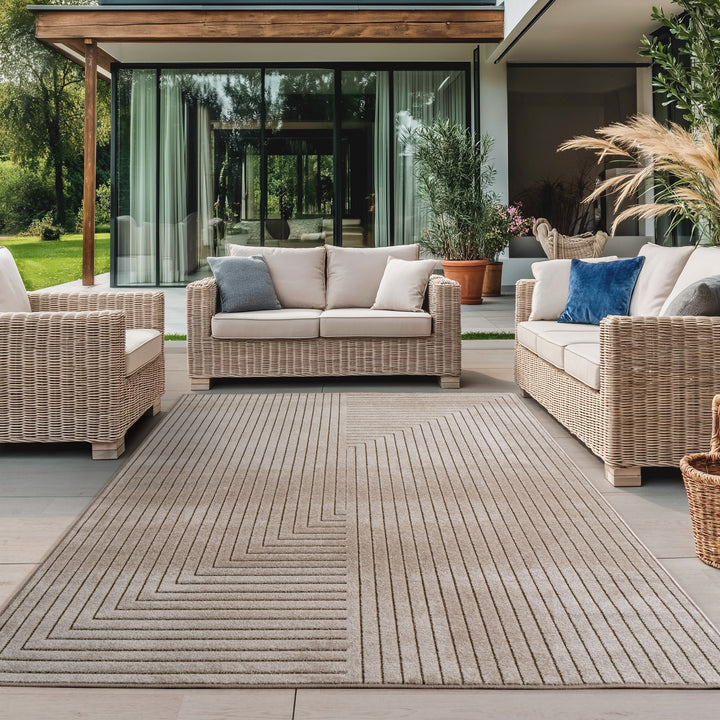 Teppich In-/Outdoor Kurzflor Skandinavisch Muster Polypropylen Terrasse_Rechteckig_