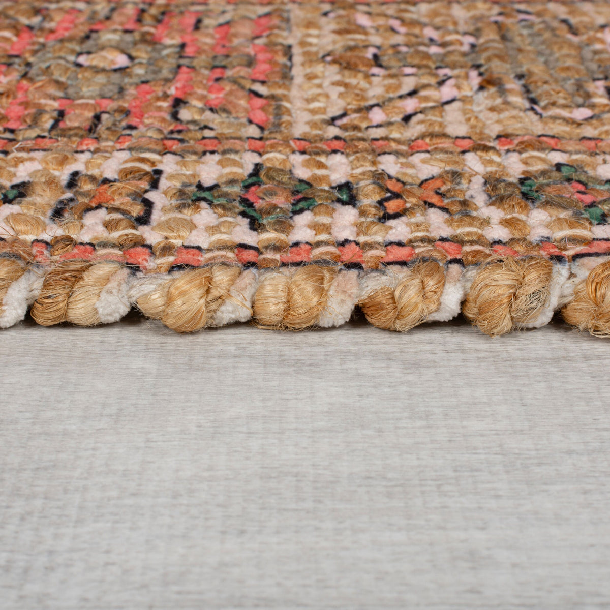 Teppich Jute-Mischgewebe Flachgewebe  - Orientalisches Design  - Handgewebt & Fußbodenheizung geeignet Läufer