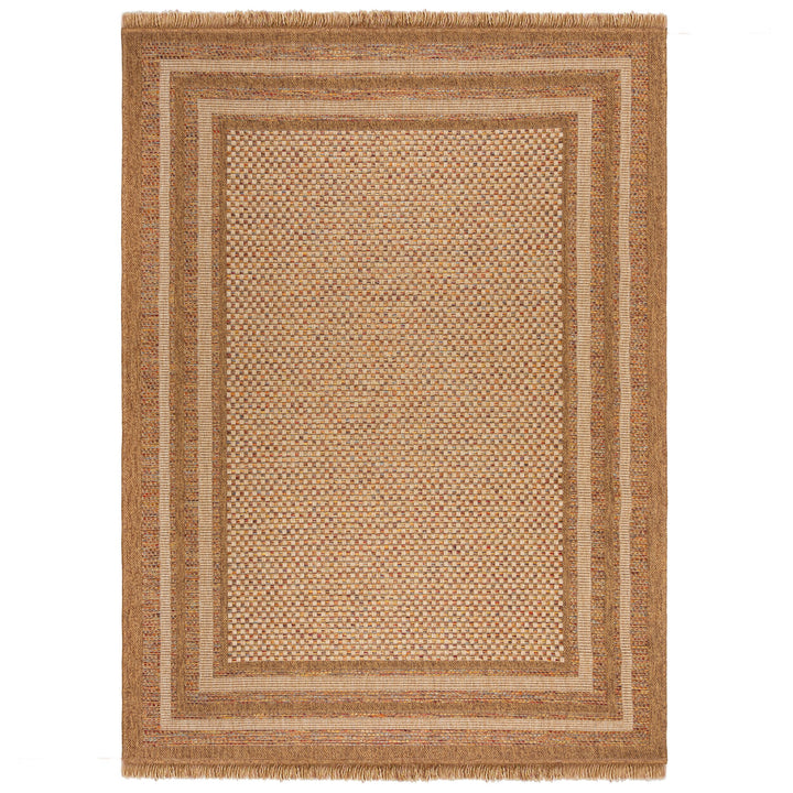 Outdoor Teppich Boho Streifen Bordüre - Balkon schmutzabweisend_Rechteckig_