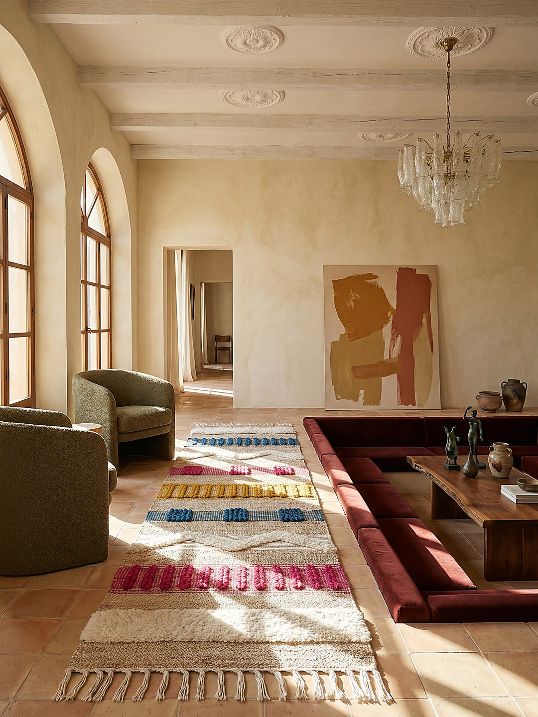 Teppich Natur-Multicolor Läufer im modernen Wohnzimmer Einrichtungsidee_