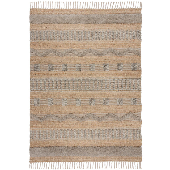 Teppich Hoch-Tief Struktur Gestreift - Ethno-Stil - mit Fransen wendbar - Esszimmer_Rechteckig_