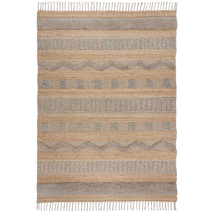 Teppich Hoch-Tief Struktur Gestreift - Ethno-Stil - mit Fransen wendbar - Esszimmer_Rechteckig_