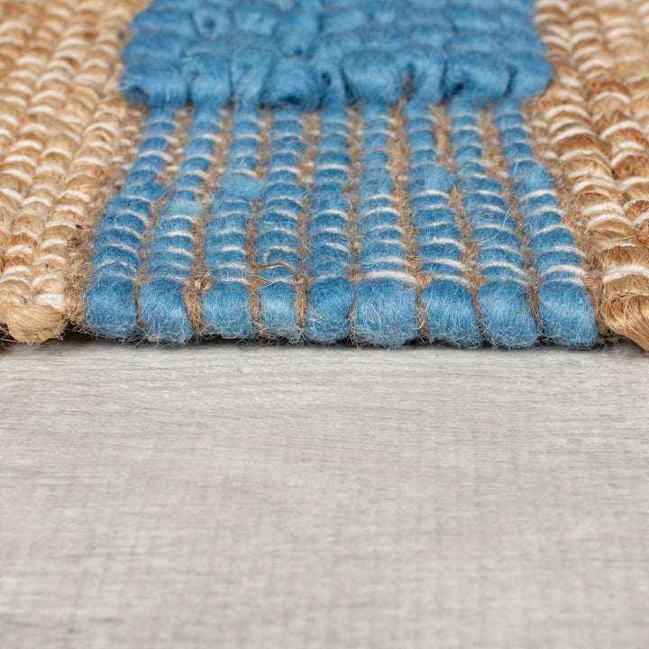 Teppich Jute Wolle Baumwolle Naturfaser handgewebt strapazierfähig strukturiert Ethno-Stil_Rechteckig_