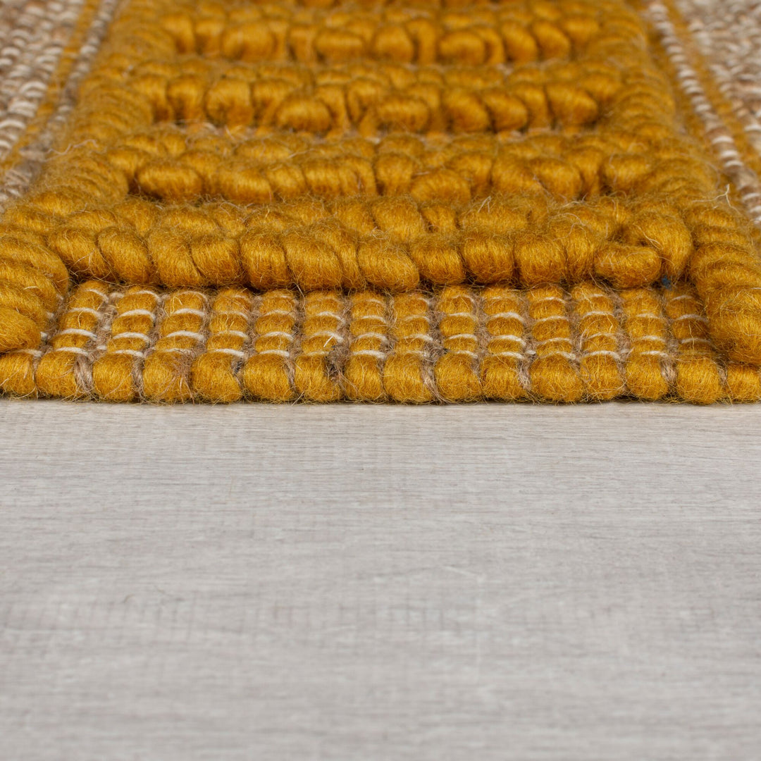 Teppich Jute Wolle Baumwolle Naturfaser handgewebt strapazierfähig strukturiert Ethno-Stil_Rechteckig_