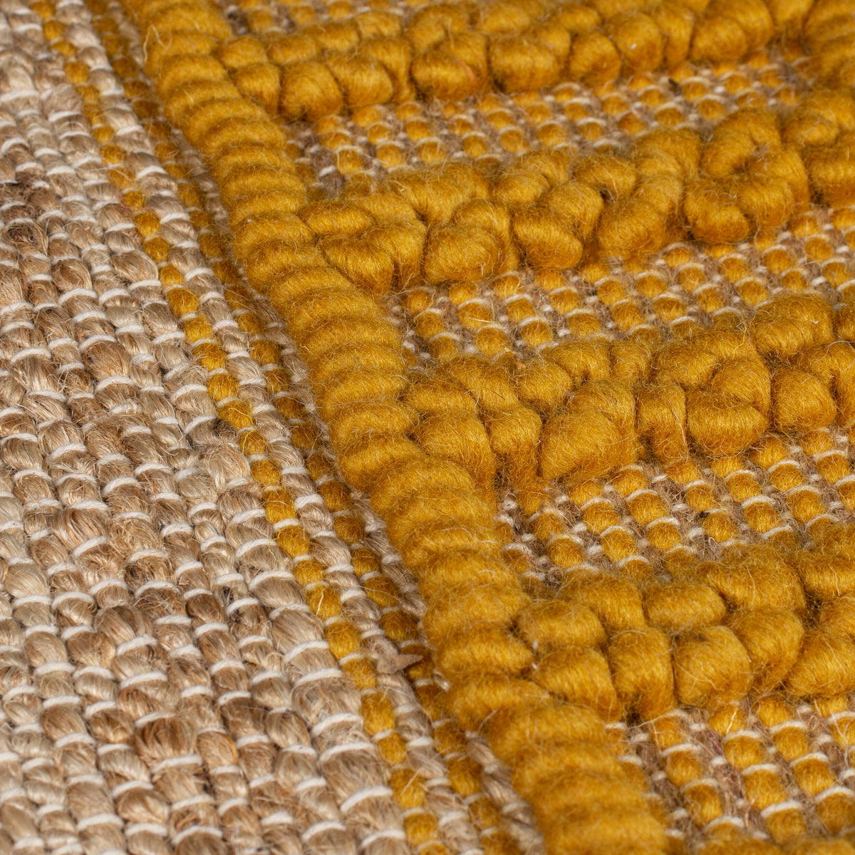 Teppich Hoch-Tief Struktur Gestreift - Ethno - Fransen Natur-Multicolor Rechteckig