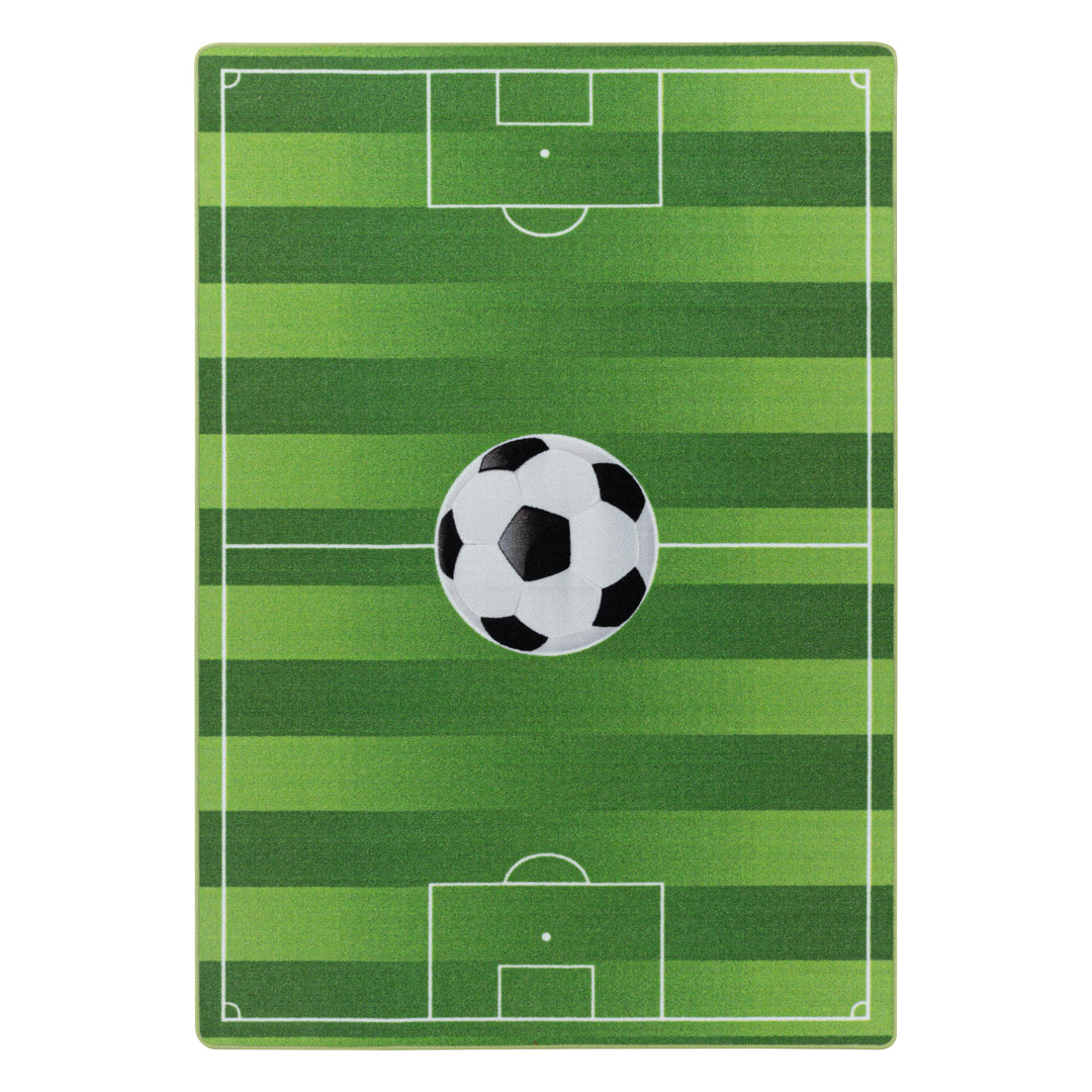 Teppich Kinder Flachgewebe Fußball-Motiv Polyamid Antirutsch Spielzimmer_Läufer_