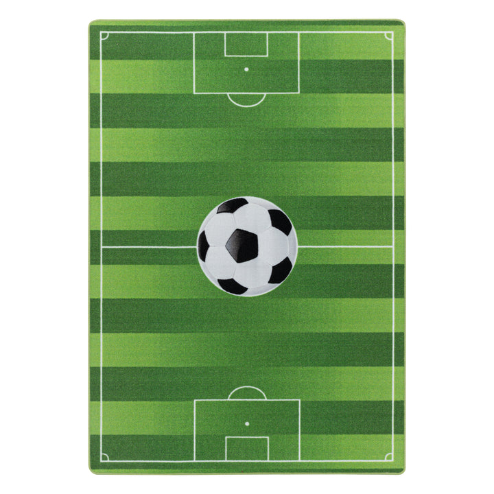 Teppich Kinder Flachgewebe Fußball-Motiv Polyamid Antirutsch Spielzimmer_Läufer_
