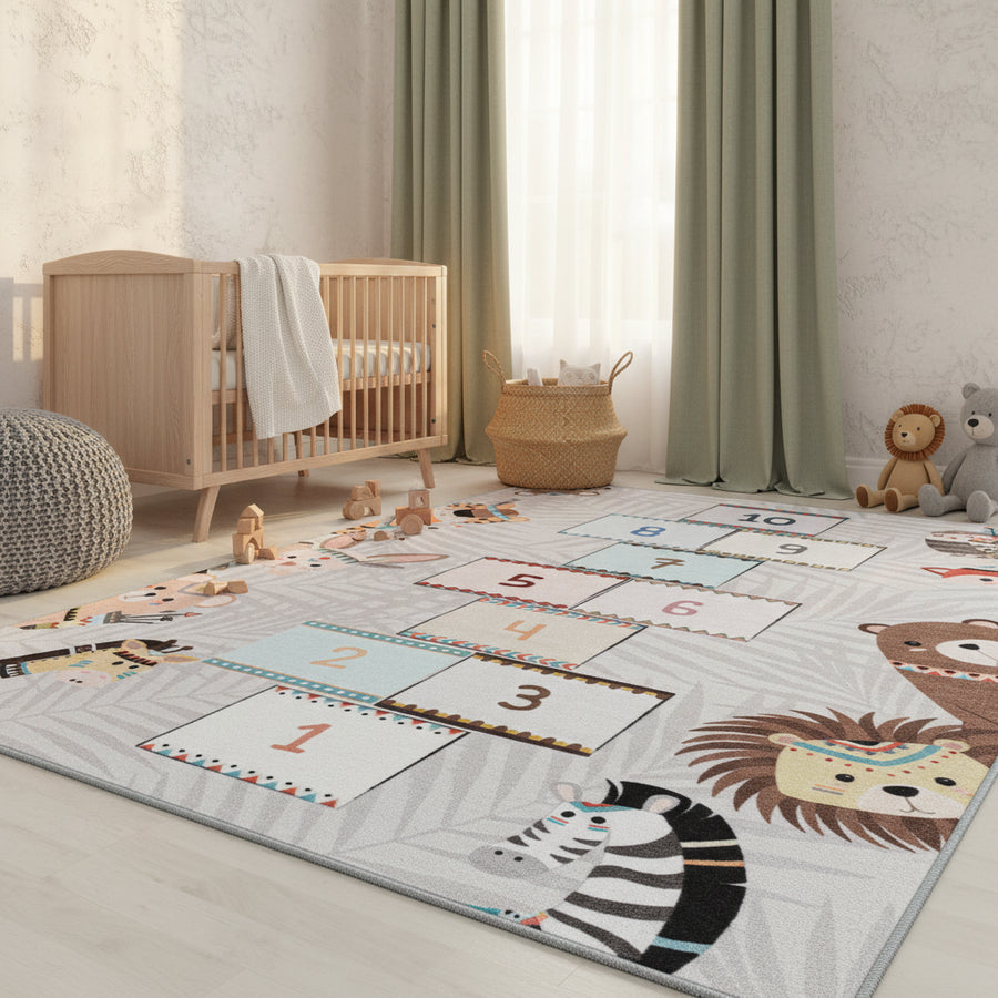 Teppich Kinder Flachgewebe Hüpfspiel Polyamid Antirutsch Kinderzimmer_Läufer_