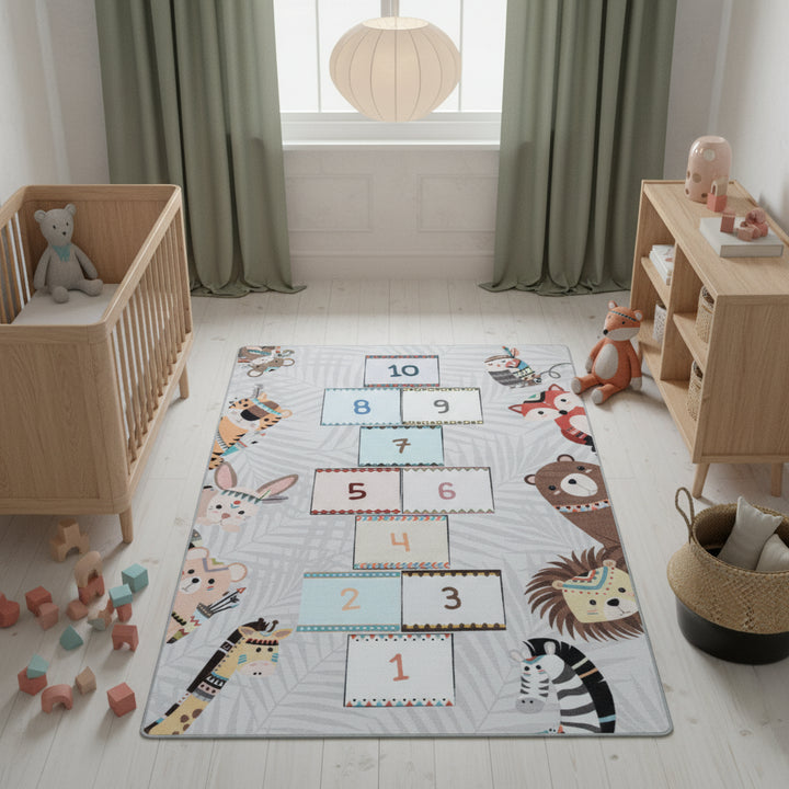 Teppich Kinder Flachgewebe Hüpfspiel Polyamid Antirutsch Kinderzimmer_Läufer_