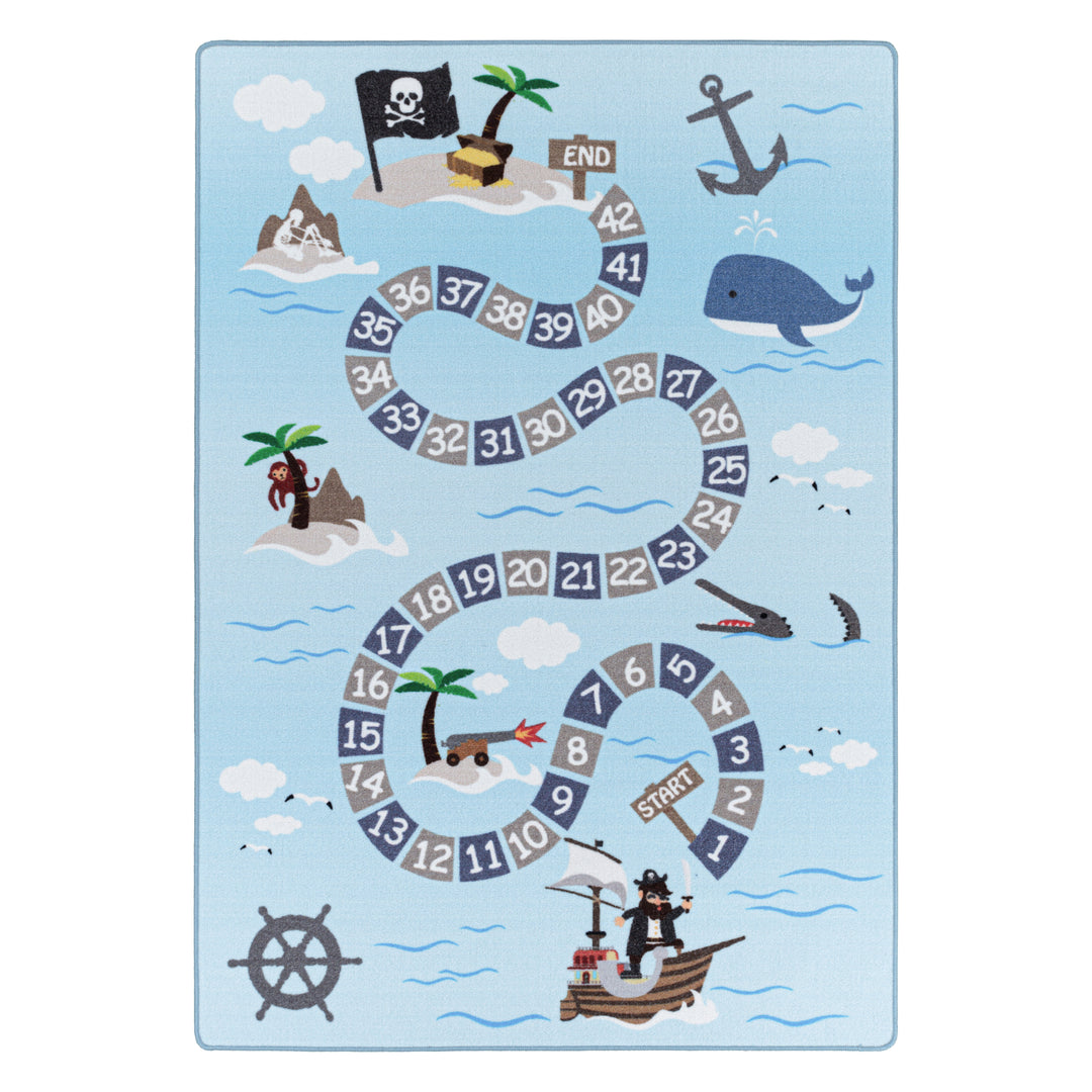 Teppich Kinder Flachgewebe Piratenwelt Polyamid Antirutsch Spielzimmer_Läufer_