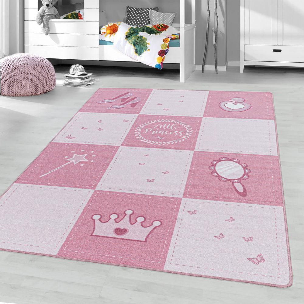 Teppich Kinder Flachgewebe Prinzessin Polyamid rutschfest Spielzimmer_Pink_Läufer_