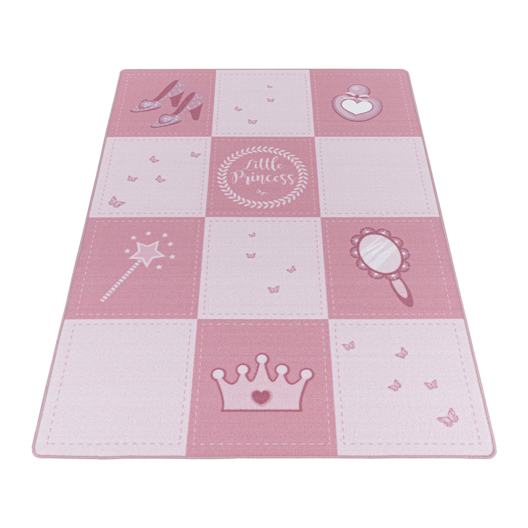 Teppich Kinder Flachgewebe Prinzessin-Motiv Polyamid rutschfest Spielzimmer Pink Läufer 80x120_Läufer_