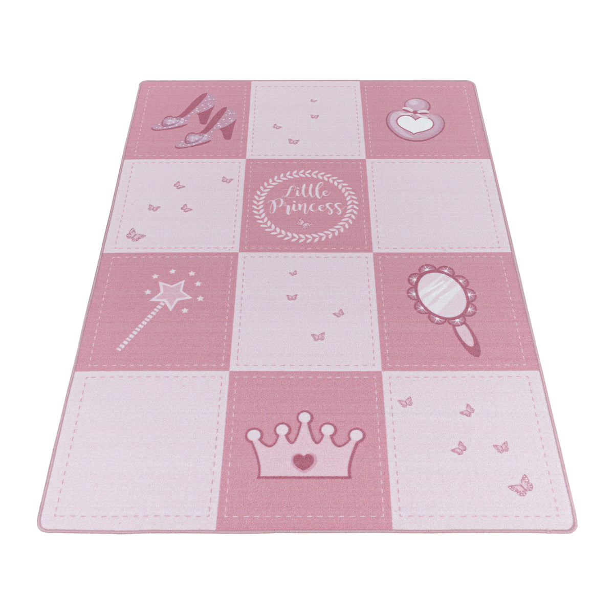 Teppich Kinder Flachgewebe Prinzessin-Motiv Polyamid rutschfest Spielzimmer Pink Läufer 80x120_Läufer_