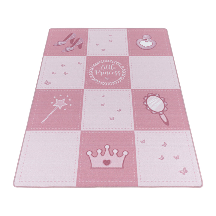 Teppich Kinder Flachgewebe Prinzessin-Motiv Polyamid rutschfest Spielzimmer Pink Läufer 80x120_Läufer_