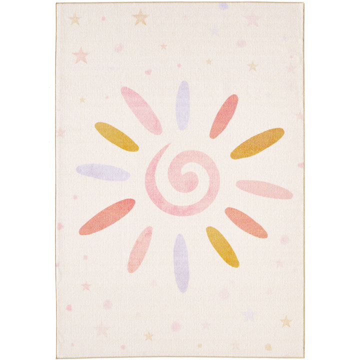 Teppich Kinder Flachgewebe Sonne-Blumen Muster Polyamid rutschfest Kinderzimmer_Rechteckig_