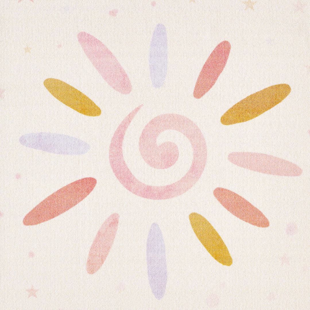 Teppich Kinder Flachgewebe Sonne-Blumen Muster Polyamid rutschfest Kinderzimmer_Rechteckig_