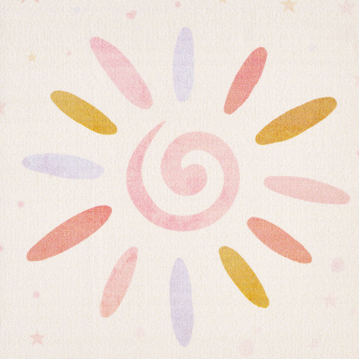 Teppich Kinder Flachgewebe Sonne-Blumen Muster Polyamid rutschfest Kinderzimmer_Rechteckig_