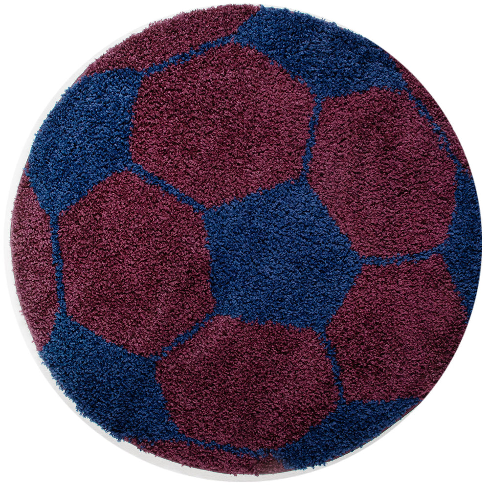 Teppich Kinder Hochflor Fußball Motiv Polypropylen Kinderzimmer_Rund_
