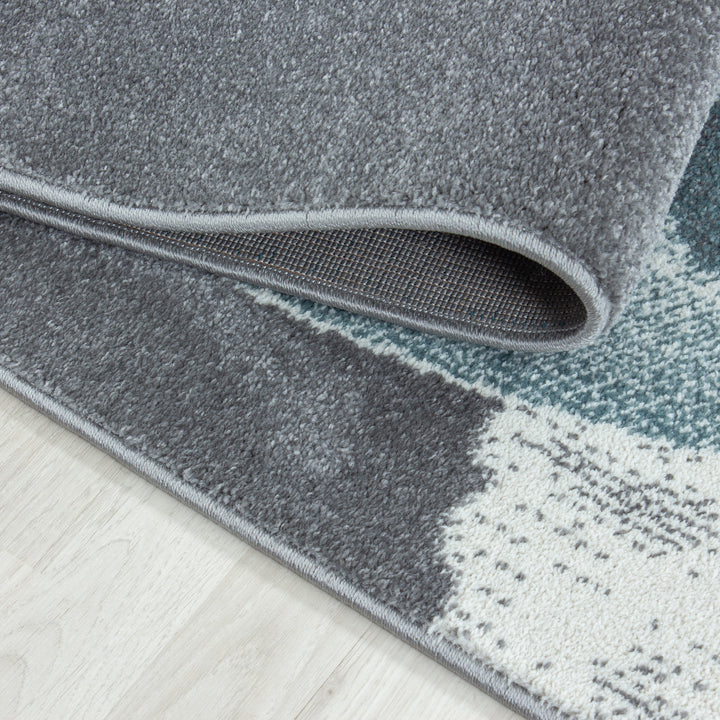 Teppich Kinder Kurzflor Dinosaurier Polypropylen Kinderzimmer_Blau_Läufer_