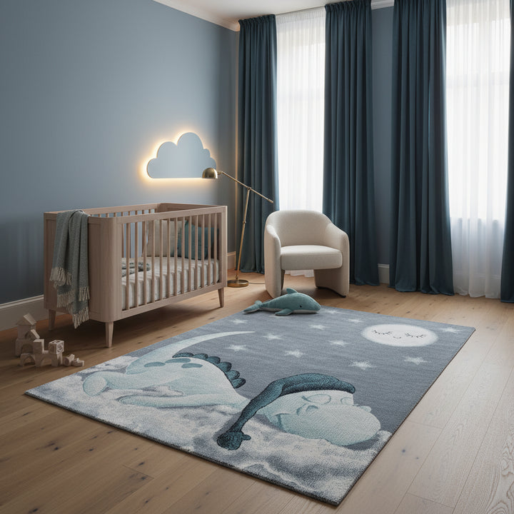Teppich Kinder Kurzflor Dinosaurier Polypropylen Kinderzimmer_Läufer_