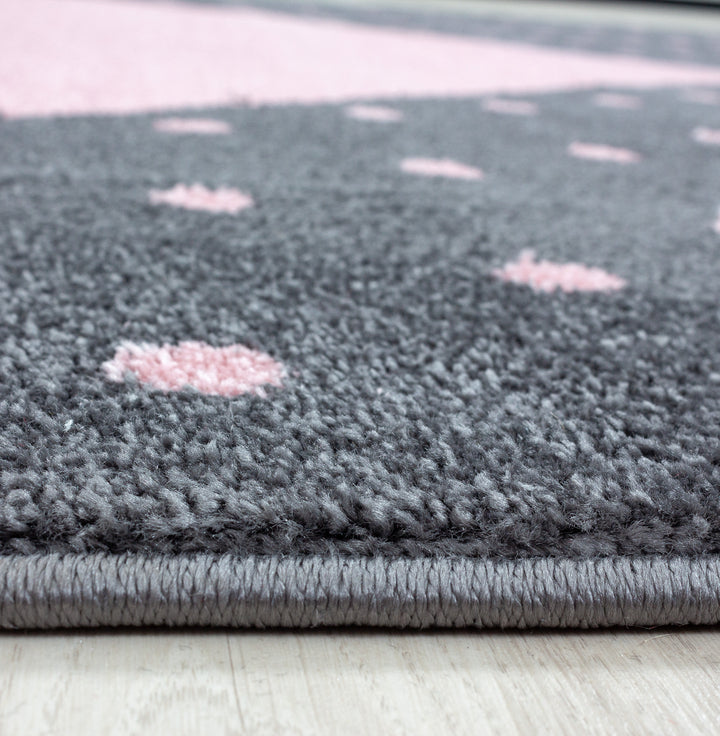Teppich Kinder Kurzflor Herz Polypropylen Kinderzimmer_Läufer_