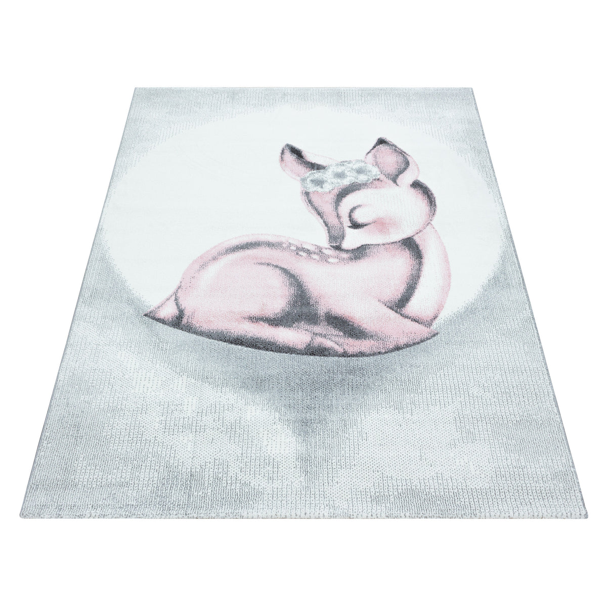 Teppich Kinder Kurzflor Reh Polypropylen Kinderzimmer Pink Läufer 80x150 Läufer