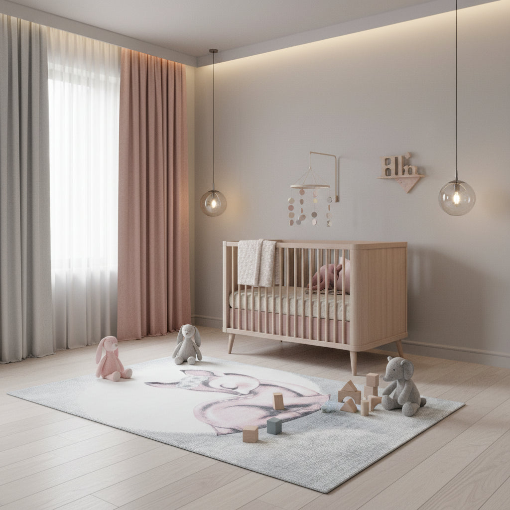 Teppich Kinder Kurzflor Reh Polypropylen Kinderzimmer Läufer