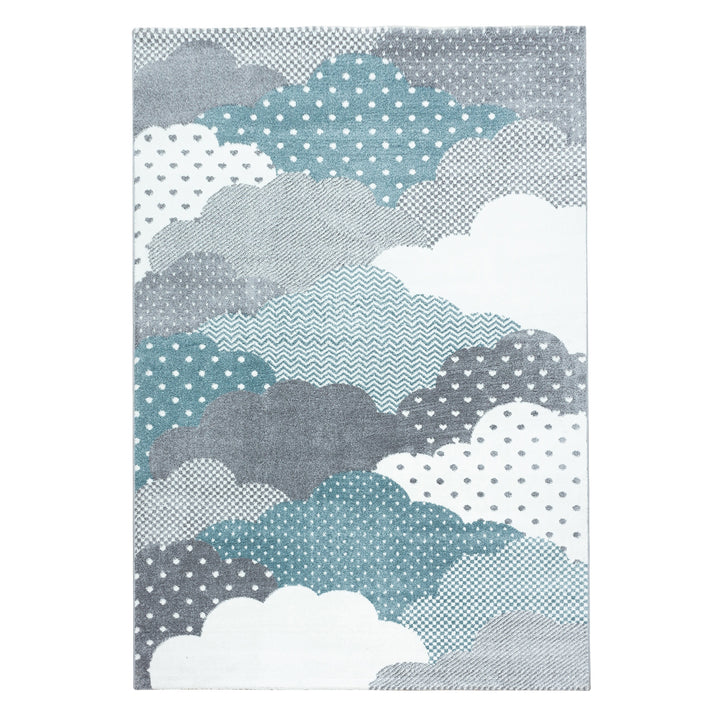 Teppich Kinder Kurzflor Wolken Polypropylen Kinderzimmer_Läufer_