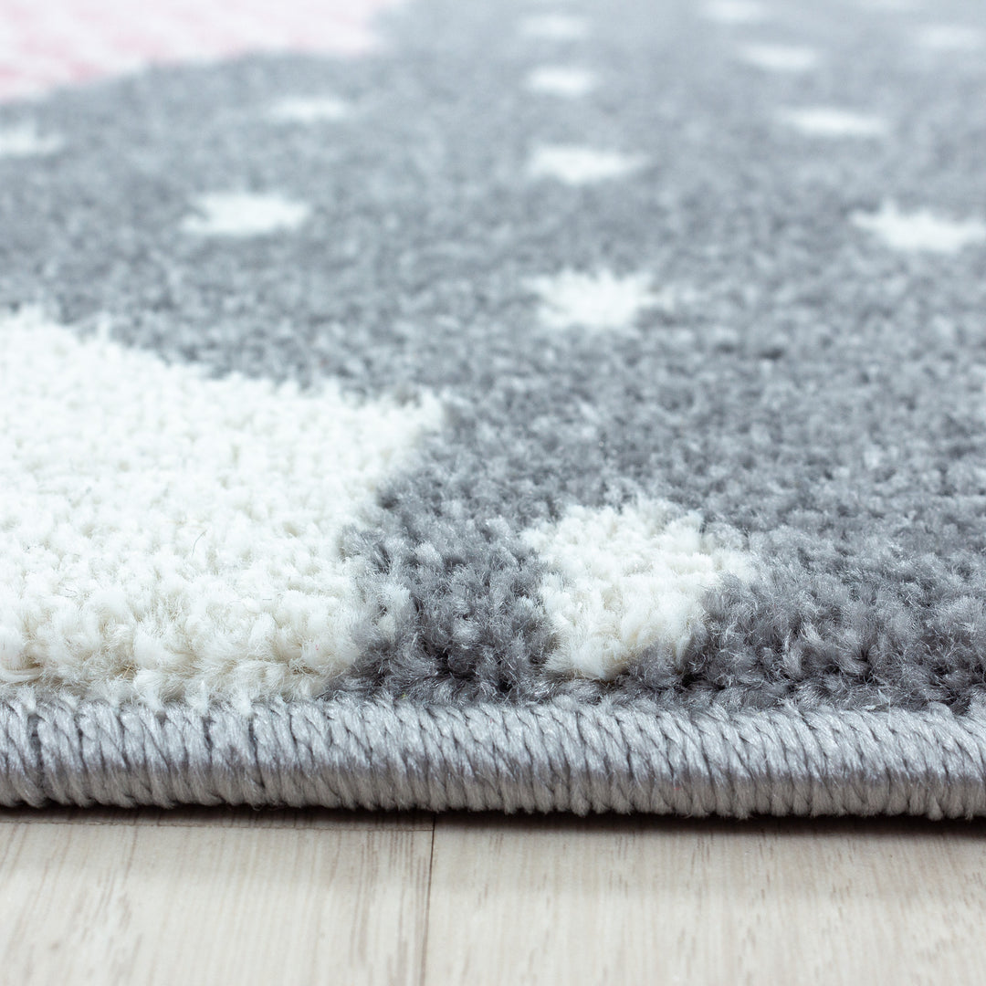 Teppich Kinder Kurzflor Wolken Polypropylen Kinderzimmer_Läufer_