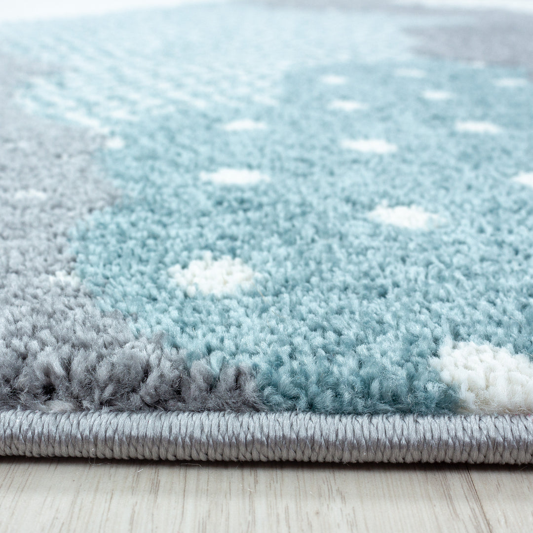 Teppich Kinder Kurzflor Wolken Polypropylen Kinderzimmer_Läufer_