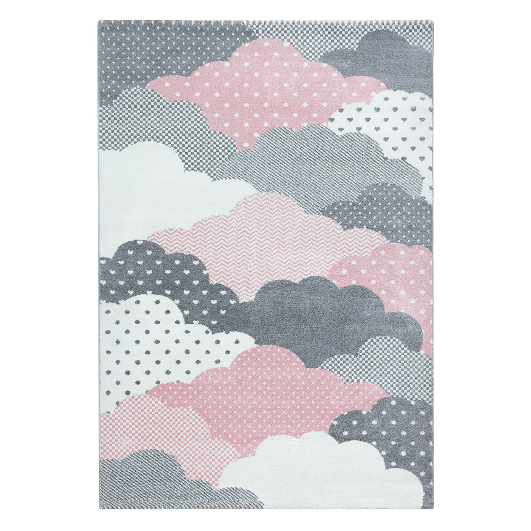 Teppich Kinder Kurzflor Wolken Polypropylen Kinderzimmer_Läufer_