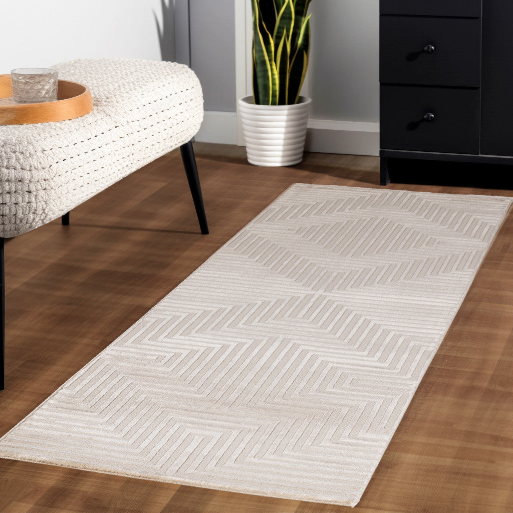 Teppich Kurzflor 3D-Muster Polypropylen Wohnzimmer_Läufer_