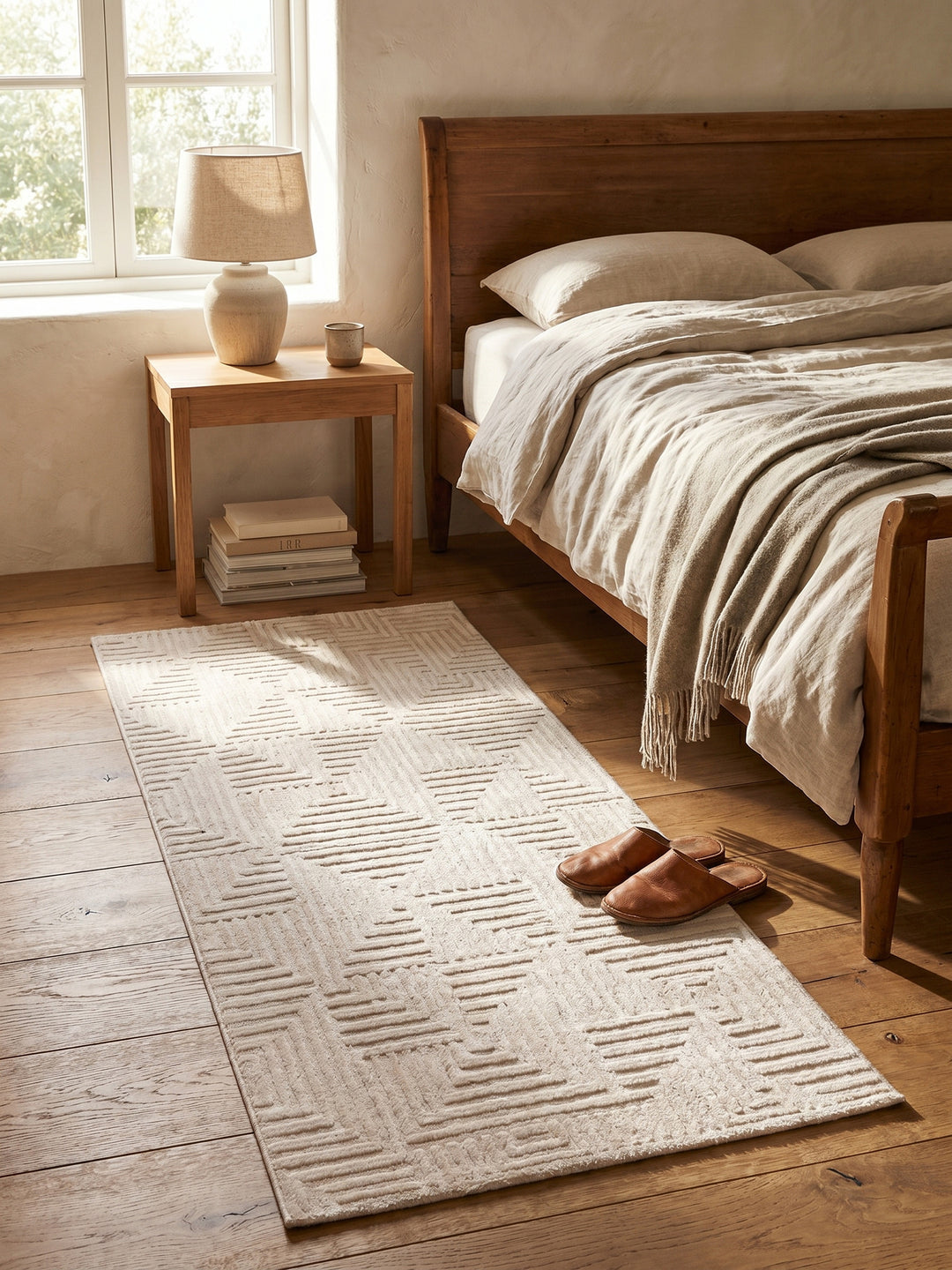 Teppich Beige Läufer Wohnidee gemütlich_