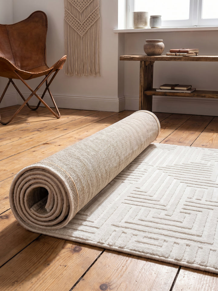 Teppich Cream Läufer Wohnaccessoire Deko_