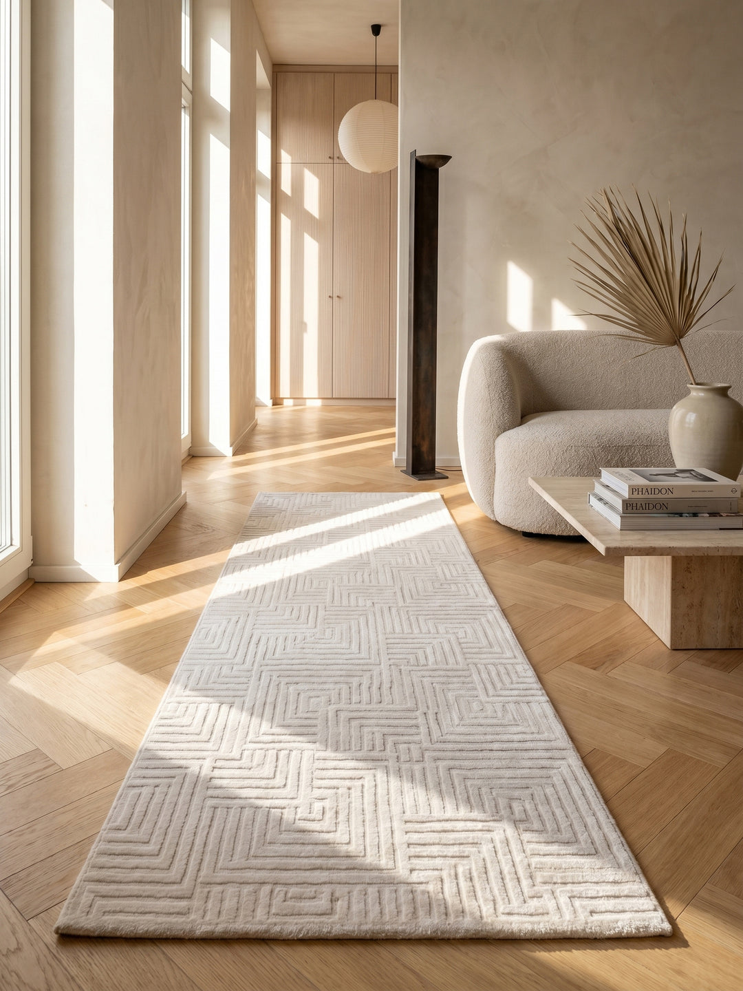 Teppich Cream Läufer im Wohnzimmer Einrichtungsidee_