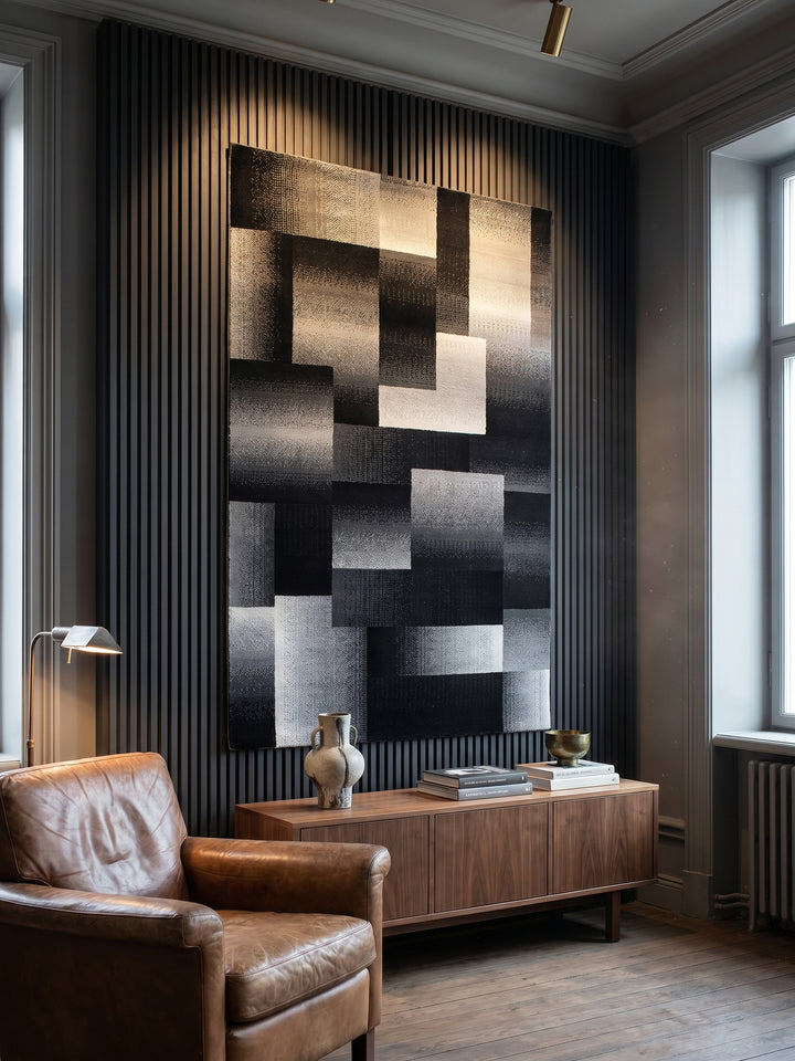 Teppich Schwarz rechteckig Wandteppich Wanddeko_
