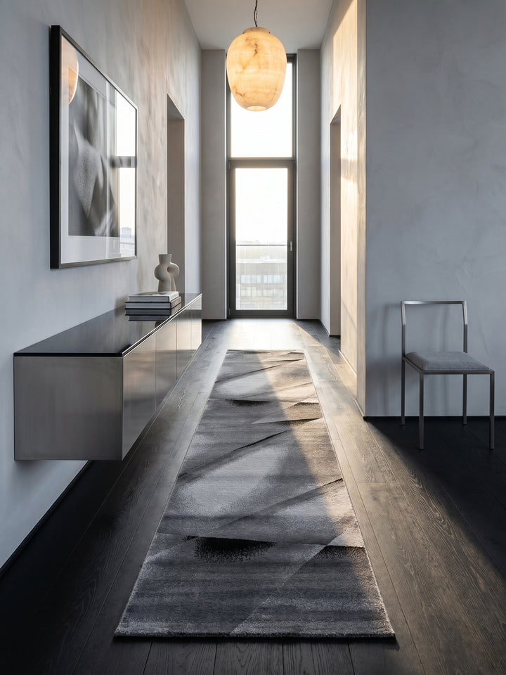 Teppich Schwarz Läufer im Wohnzimmer Einrichtungsidee_