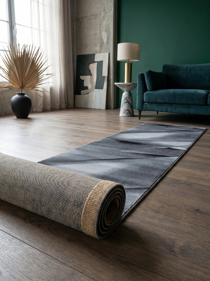 Teppich Schwarz Läufer Wohnaccessoire Deko_