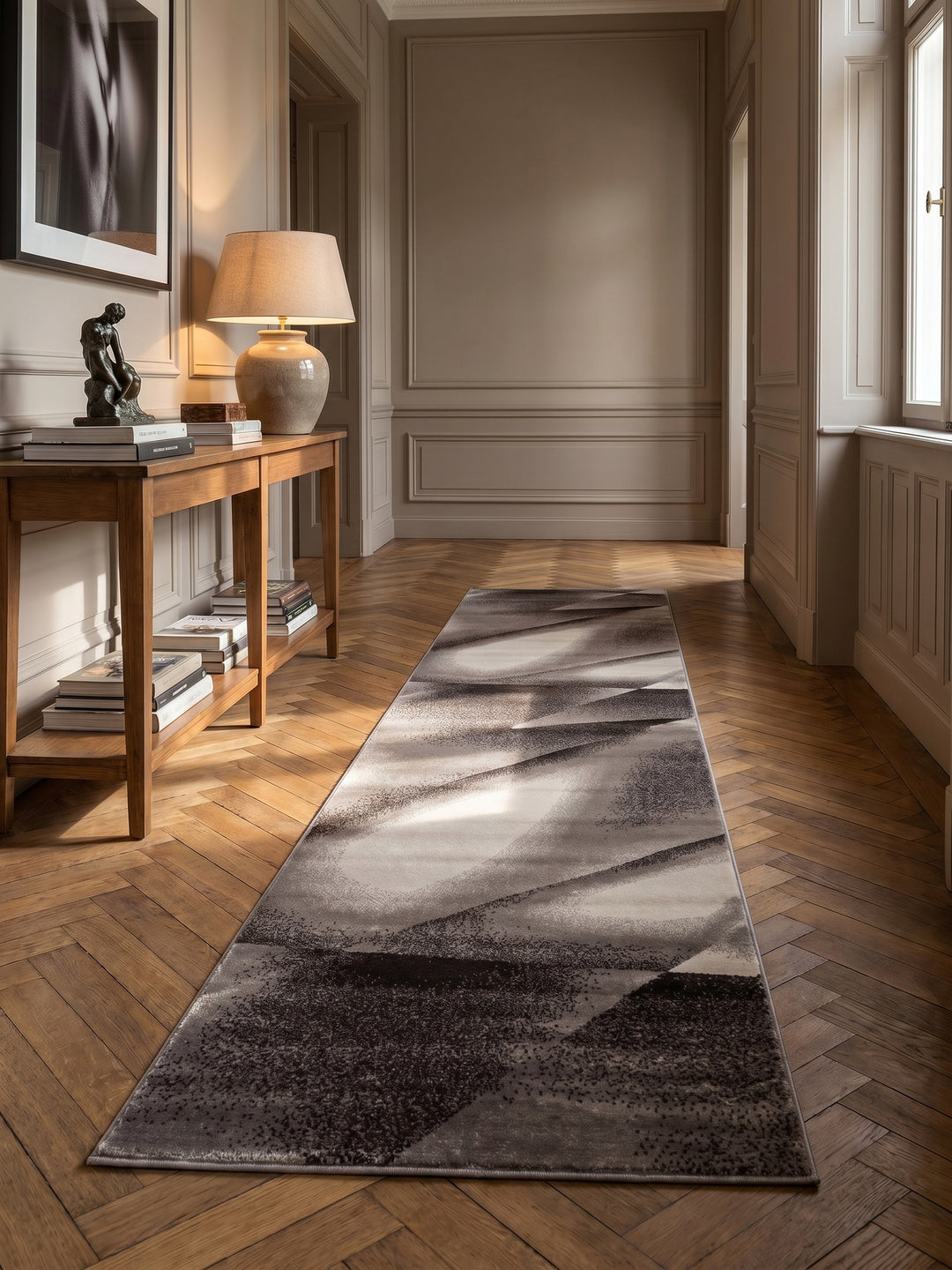 Teppich Brown Läufer im Wohnzimmer Einrichtungsidee_