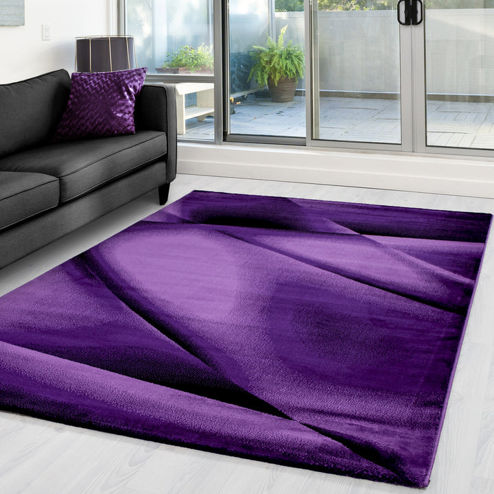 Teppich Kurzflor Abstrakt Polypropylen saugroboter Wohnzimmer_Violett_Läufer_