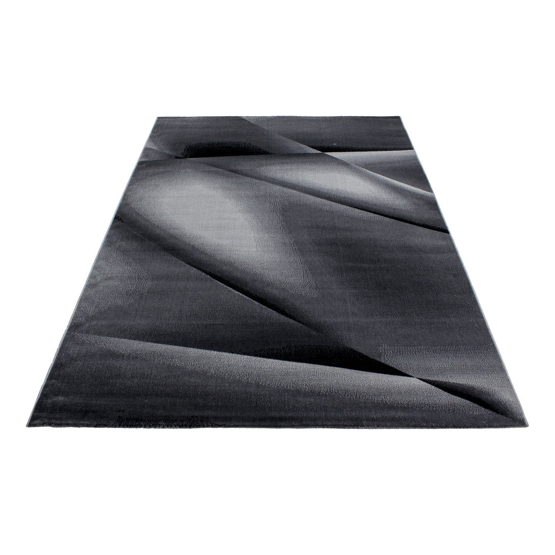 Teppich Kurzflor Abstrakt Polypropylen saugroboter Wohnzimmer Schwarz Läufer 80x150_Läufer_