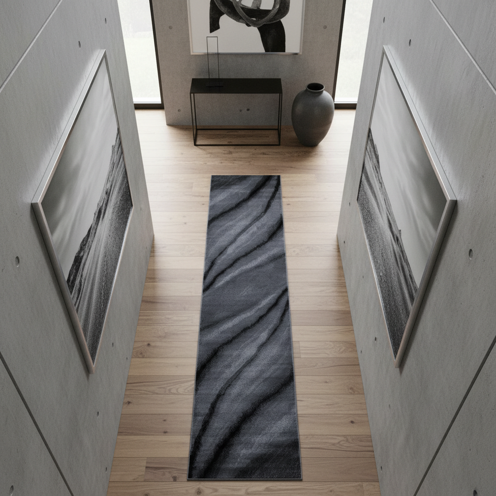 Teppich Kurzflor Abstrakt Wellen Polypropylen saugroboter Wohnzimmer_Läufer_