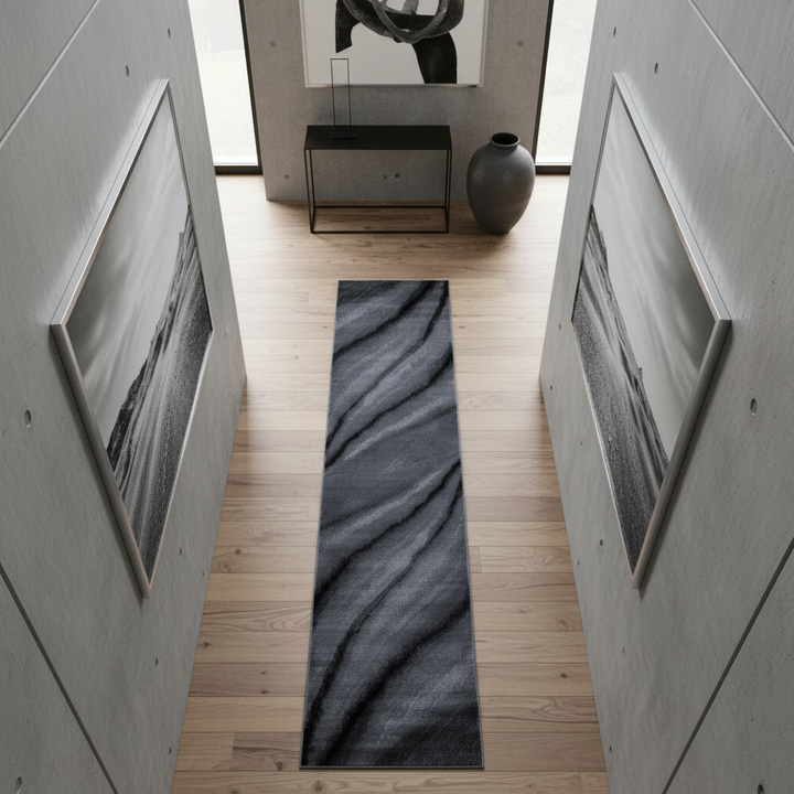 Teppich Kurzflor Abstrakt Wellen Polypropylen saugroboter Wohnzimmer_Läufer_