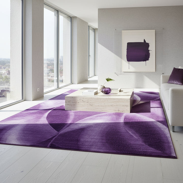 Teppich Kurzflor Abstrakte Wellen Polypropylen Wohnzimmer_Läufer_