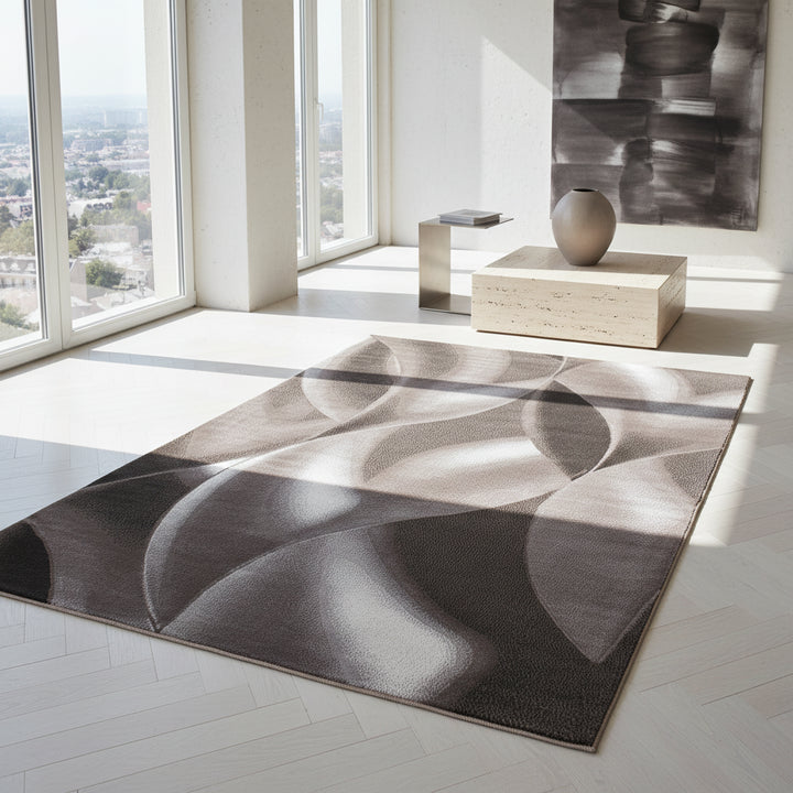 Teppich Kurzflor Abstrakte Wellen Polypropylen Wohnzimmer_Läufer_