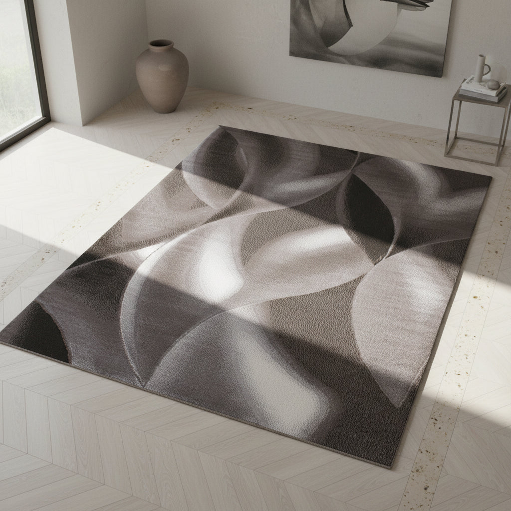 Teppich Kurzflor Abstrakte Wellen Polypropylen Wohnzimmer Läufer
