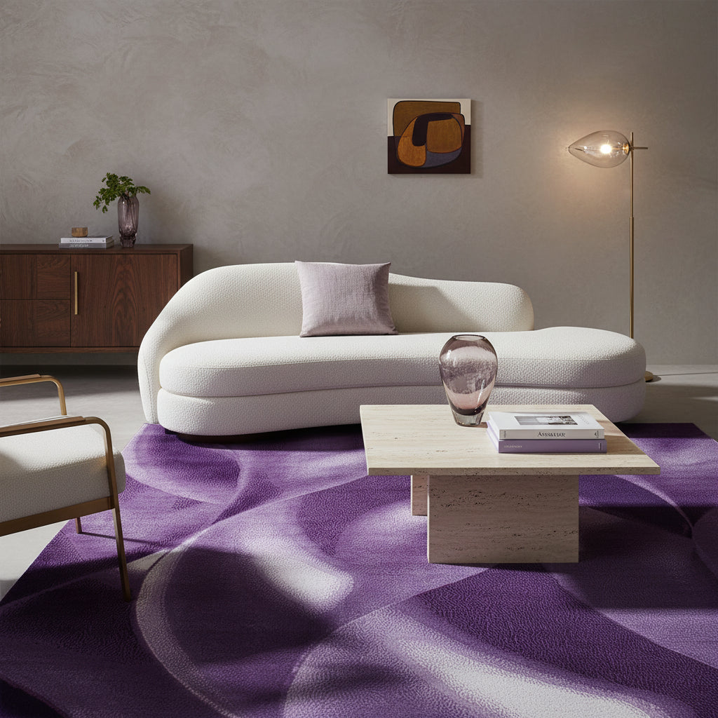Teppich Kurzflor Abstrakte Wellen Polypropylen Wohnzimmer Läufer