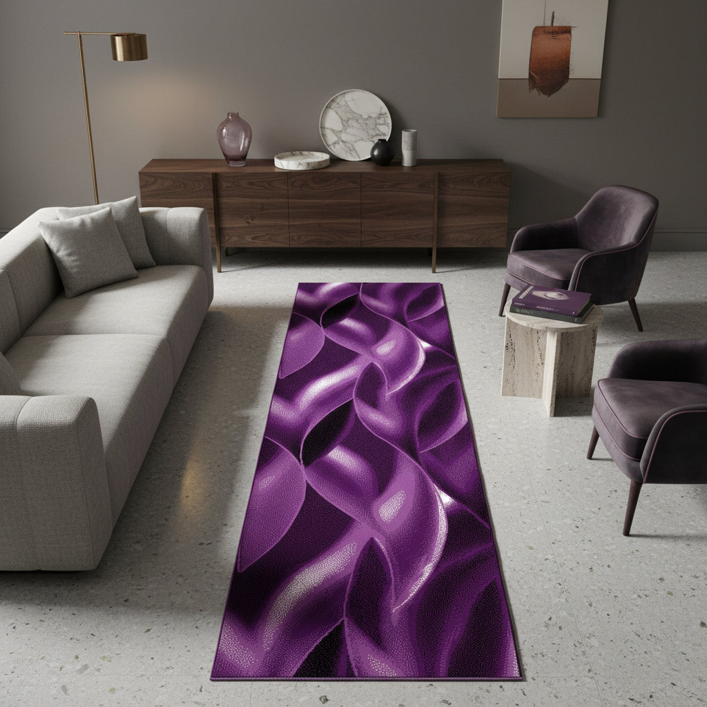 Teppich Kurzflor Abstrakte Wellen Polypropylen Wohnzimmer_Läufer_
